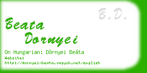 beata dornyei business card